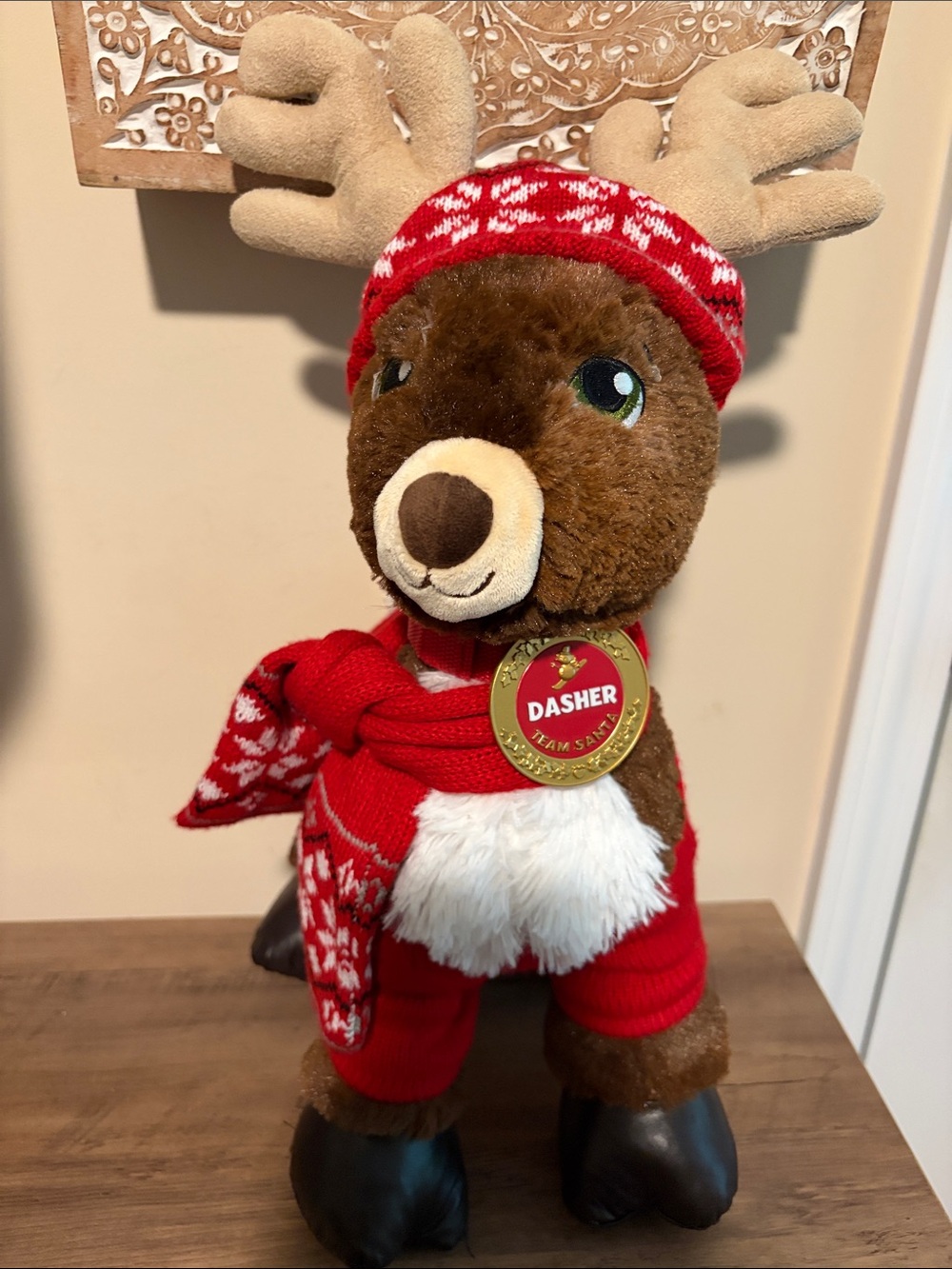 2014 Build-A-Bear Team Santa Comet reindeer w/ fair isle accessories and 2 boots